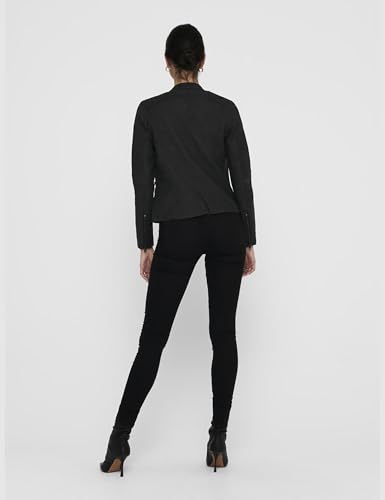 ONLY Damen Lederjacke Onlava Grau/Black - 5