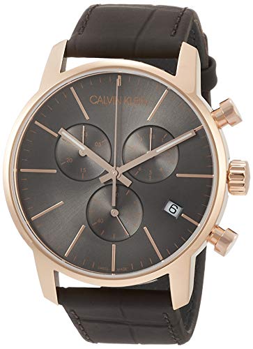 Calvin Klein Herren-Armbanduhr Chronograph Quarz Leder K2G276G3
