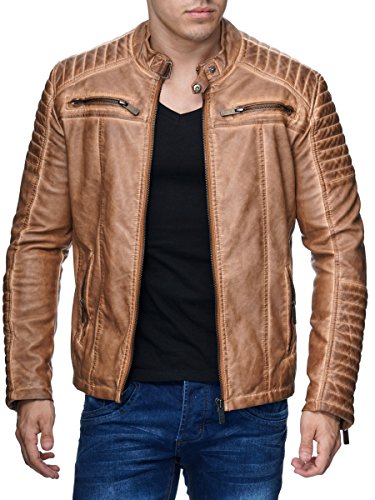 Redbridge Herren Jacke Übergangsjacke Biker (XXL, Camel – Kunstleder) - 2