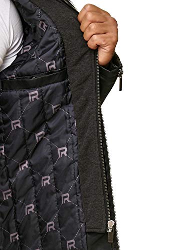 Redbridge Herren Kunstleder Bikerjacke mit Sweat- Kapuze 2in1, Schwarz - 6
