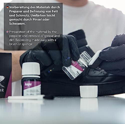 Kaps Super Color + Preparer Lederfarbe und Lösungsmittel 25 ml + 25 ml – Schwarz - 4