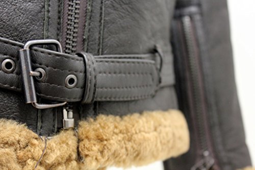 Herren Braun RAF Echt Schaffell Fliegen Lederjacke mit Pelz - 8