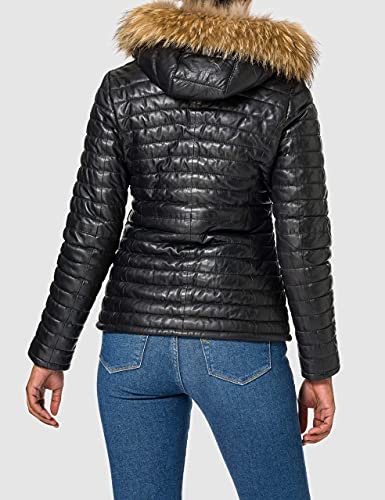 Oakwood Damen Lederjacke mit Kapuze // Schwarz - 3