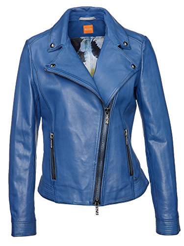 BOSS Damen LederJacke Jamela // Blau (Medium Blue 428), 40