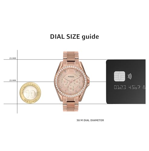Fossil Damen Analog Quarz Uhr mit Edelstahl beschichtet Armband ES2811 - 6