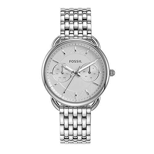 Fossil Tailor Damen Armbanduhr aus Edelstahl / Handgelenk Uhr inkl. Wochentags- & Datumsanzeige - wasserfestes, analoges Quarzuhrwerk mit Zeiger
