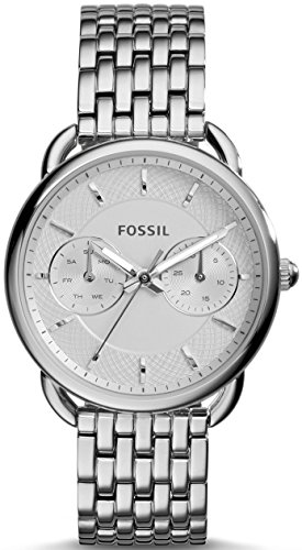 Fossil Tailor Damen Armbanduhr aus Edelstahl / Handgelenk Uhr inkl. Wochentags- & Datumsanzeige - wasserfestes, analoges Quarzuhrwerk mit Zeiger