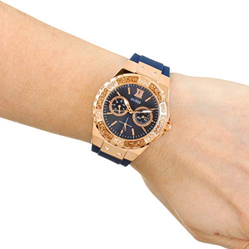 Guess Damen Analog Quarz Uhr mit Silikon Armband W1053L1 - 5