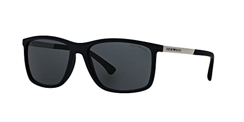 EMPORIO ARMANI Unisex Sonnenbrille 547487, Blau (Blue Rubber, Large (Herstellergröße: 58) - 2