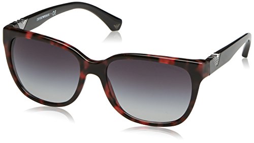 Emporio Armani Damen Sonnenbrille 0EA4038 52778G 57, Rot (Havanbordeaux/Grey)