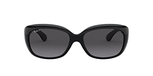 Ray-Ban RAYBAN Damen Sonnenbrille 4101, Shiny Black/Greygradientdarkgreypolar, 58