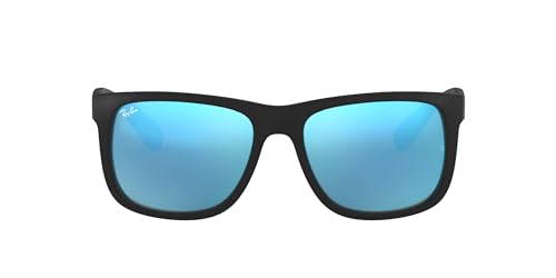 Ray-Ban 0RB4165 Justin Classic Sonnenbrille Large (Herstellergröße: 55), Schwarz (Gestell: Schwarz, Gläser: Blau Verspiegelt 622/55) - 3
