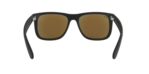 Ray-Ban 0RB4165 Justin Classic Sonnenbrille Large (Herstellergröße: 55), Schwarz (Gestell: Schwarz, Gläser: Blau Verspiegelt 622/55) - 4