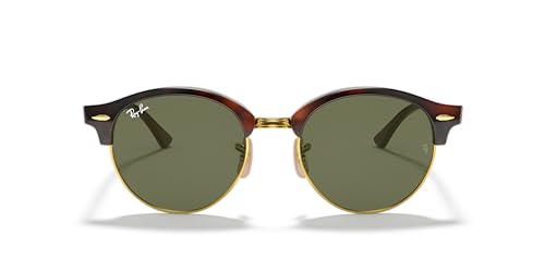 Ray Ban Unisex Sonnenbrille Clubround, Mehrfarbig (Gestell: Havana, Gläser: grün 990), Medium (Herstellergröße: 51) - 3