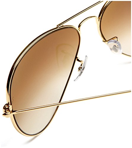 RAY BAN AVIATOR Sonnenbrille/Sunglasses – Gelb/Braun RB3025 001/51 (58mm) - 3