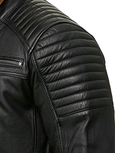 Redbridge Herren Jacke Kunst- Lederjacke Bikerjacke Biker Übergangsjacke M6013 AIR, Schwarz, XL - 7