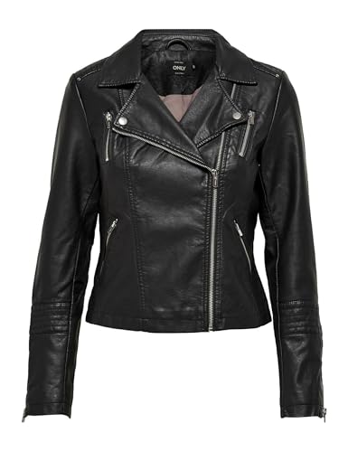 ONLY Damen Jacke Kunstleder Schwarz - 2