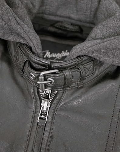 Gipsy – Damen Lederjacke Kapuze Lammnappa schwarz Größe L - 9