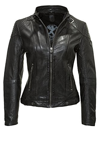 ᐅ Gipsy Damen Lederjacke mit Kapuze im Biker Look Schwarz - Deine-lederjacke