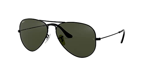 Ray Ban Unisex Sonnenbrille Aviator (Gestell: schwarz, Gläser: grau grün) - 2