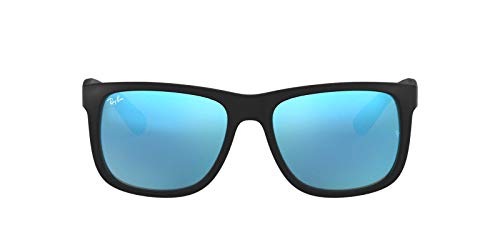Ray Ban Unisex Sonnenbrille Justin, Gr. Small, Gestell: schwarz, Gläserfarbe: blau - 2