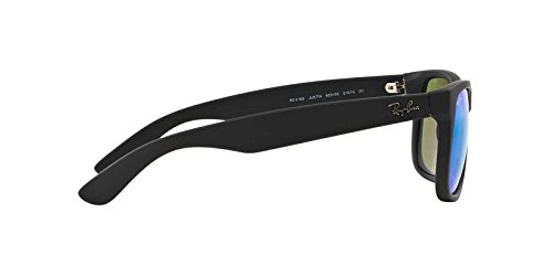 Ray Ban Unisex Sonnenbrille Justin, Gr. Small, Gestell: schwarz, Gläserfarbe: blau - 3