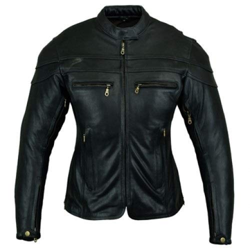 Australian Bikers Gear - Sturgis Tour - Damen Motorrad-Lederjacke - Protektoren - 42 (2XL)