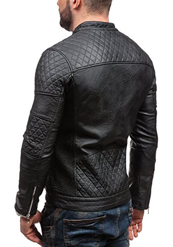 BOLF Ökolederjacke Herrenjacke Sweatshirt FEIFA FASHION 9125 Schwarz S [4D4] - 