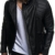 LEIF NELSON Herren Jacke Kunstleder Biker Geteppt Slim Fit Modern Freizeit Schwarz LN507 ; Grš§e M, Schwarz - 