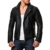 Prestige Homme Herren Jacke Kunstleder Biker Style Zipper Gesteppt Schwarz PR-22, Größe:XL;Farbe:Schwarz -